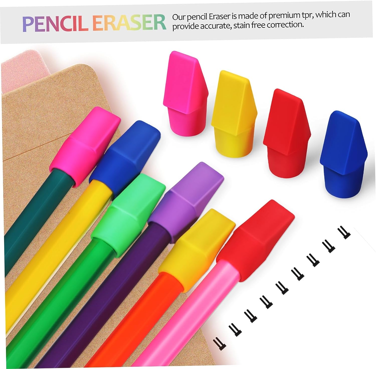 120pcs Colorful Pencils Pencil Cap Erasers Pencils Bulk TPR Pencil Top  Erasers Stationery Erasers Caps Colorful Pencil Top Eraser Pencil Head  Bullet